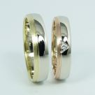 Prsteny s jednotným designem v různých barvách zlata, š. 4 mm